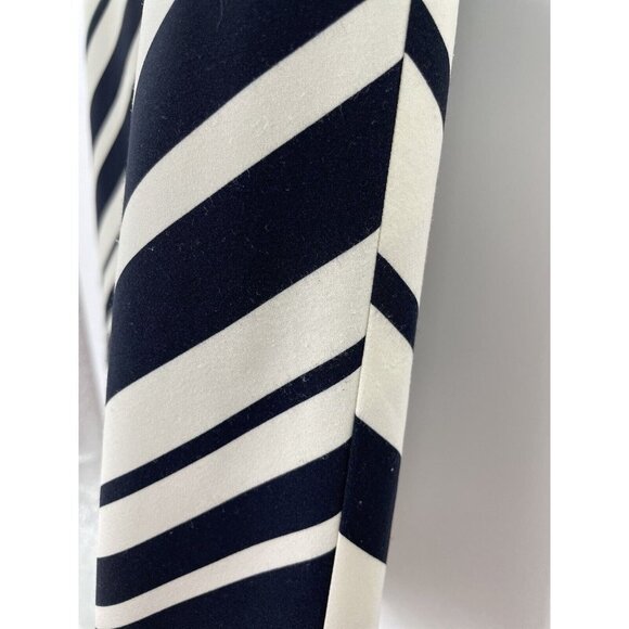 Ann Taylor Women’s Black White Striped A Line Flat Front Lined Casual Skirt 10 - Picture 4 of 11